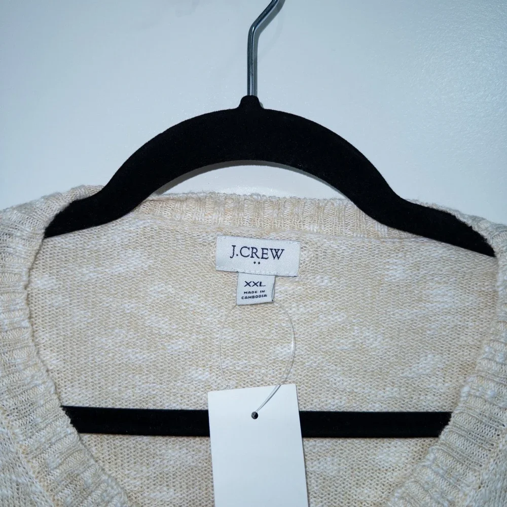 J. Crew Light Khaki Beige‎ Crewneck Beach Sweater Size XXL NWT